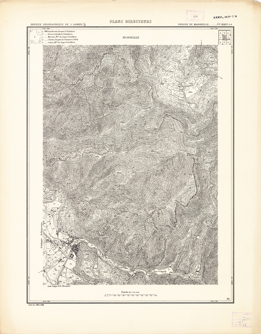 (N:21415) PLANS DIRECTEURS - REGION DE MARSEILLE FEUILLE XXIV N1d (B0017907) Carte e stampe antiche: riproduzione a colori su carta (formato A1)