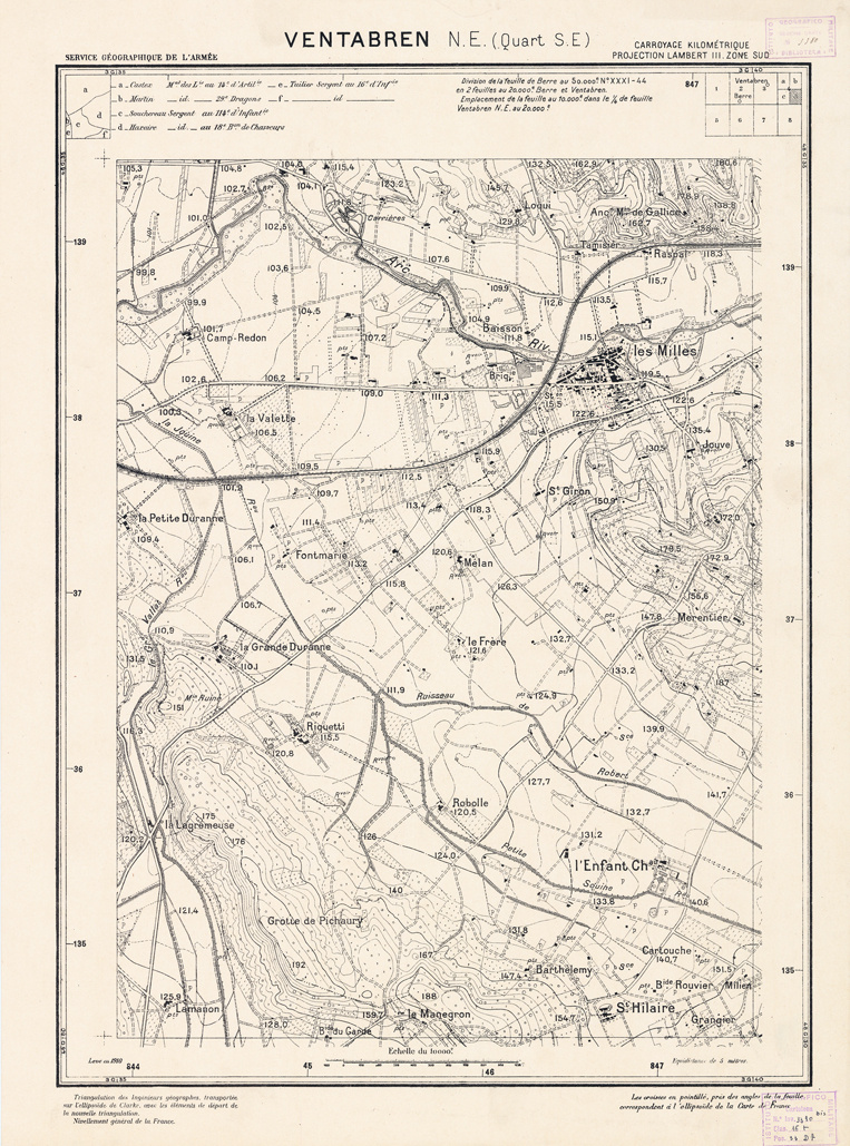 (N:21416) PLANS DIRECTEURS - VENTABREN N.E. 4d (B0017908) Carte e stampe antiche: riproduzione a colori su carta (formato A1)