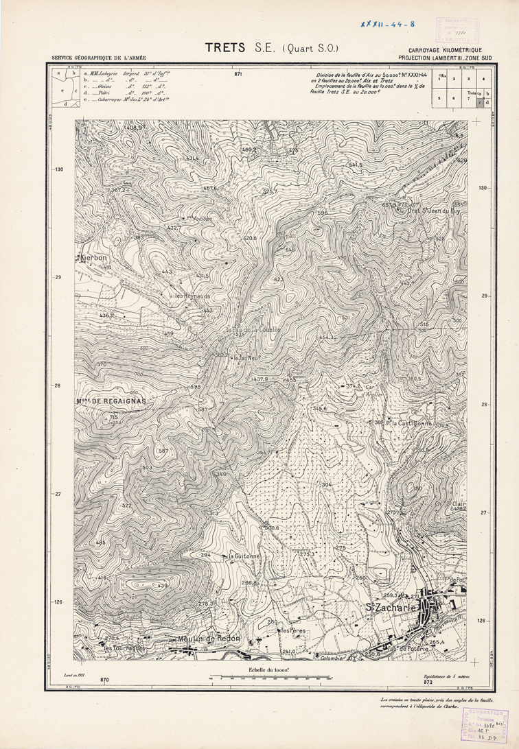 (N:21418) PLANS DIRECTEURS - TRETS S.E. 8c (B0017910) Carte e stampe antiche: riproduzione a colori su carta (formato A1)