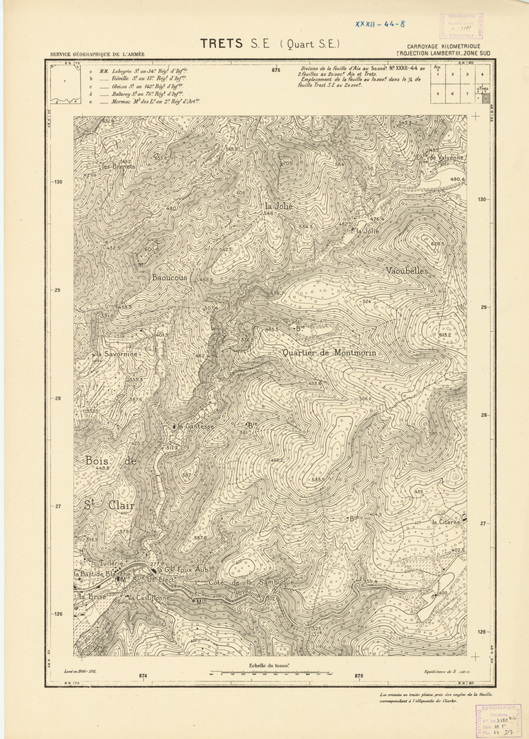 (N:21419) PLANS DIRECTEURS - TRETS S.E. 8d (B0017911) Carte e stampe antiche: riproduzione a colori su carta (formato A1)