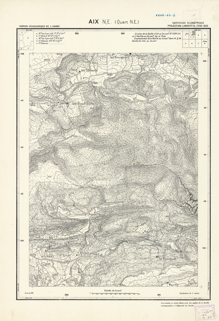 (N:21425) PLANS DIRECTEURS - AIX N.E. XXXII 44 N2b (B0017917) Carte e stampe antiche: riproduzione a colori su carta (formato A1)