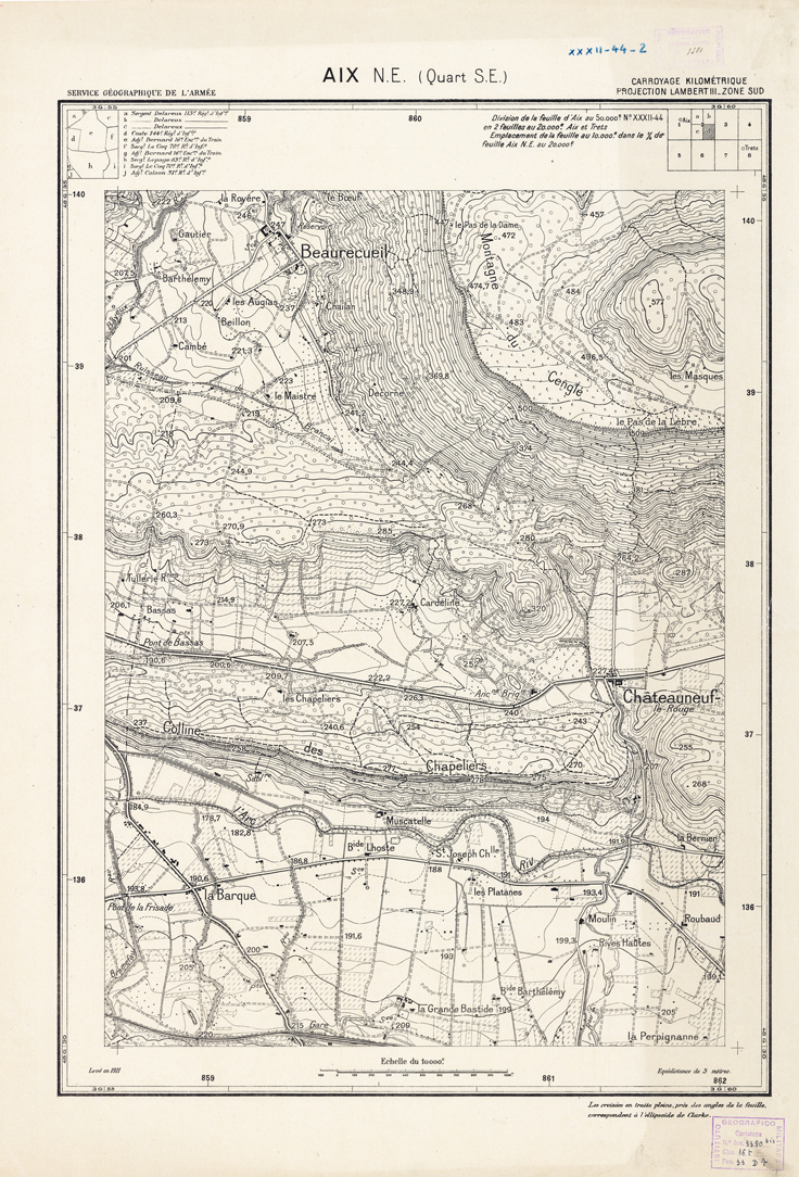 (N:21426) PLANS DIRECTEURS - AIX N.E. XXXII 44 N2d (B0017918) Carte e stampe antiche: riproduzione a colori su carta (formato A1)