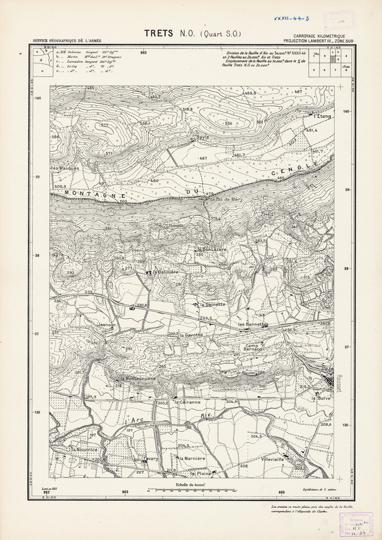 (N:21431) PLANS DIRECTEURS - TRETS N.O. 3c (B0017923) Carte e stampe antiche: riproduzione a colori su carta (formato A1)