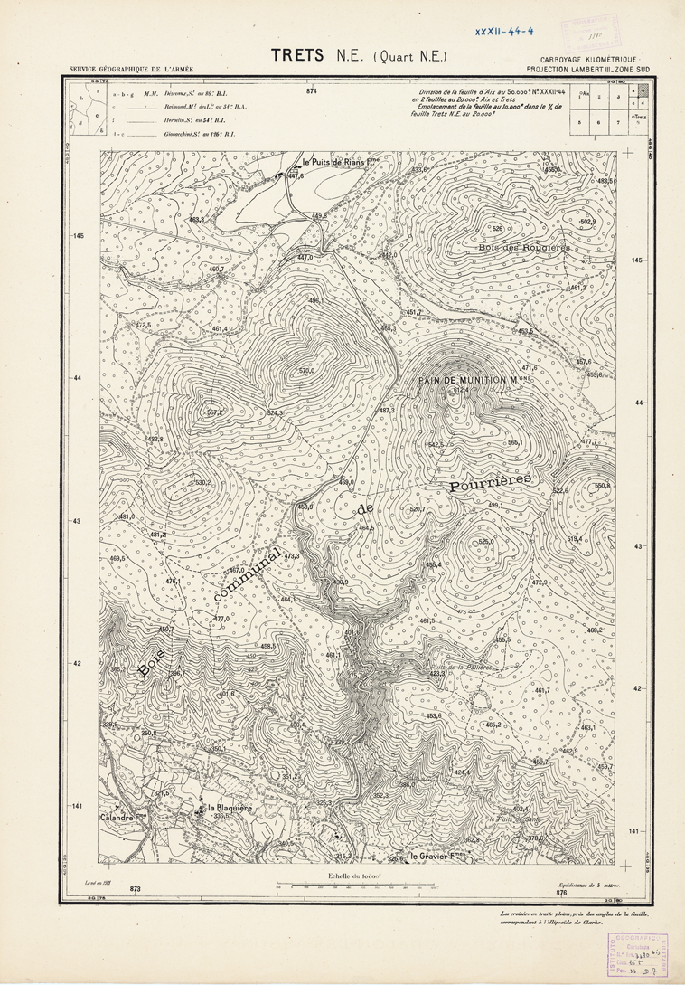 (N:21433) PLANS DIRECTEURS - TRETS N.E. 4b (B0017925) Carte e stampe antiche: riproduzione a colori su carta (formato A1)