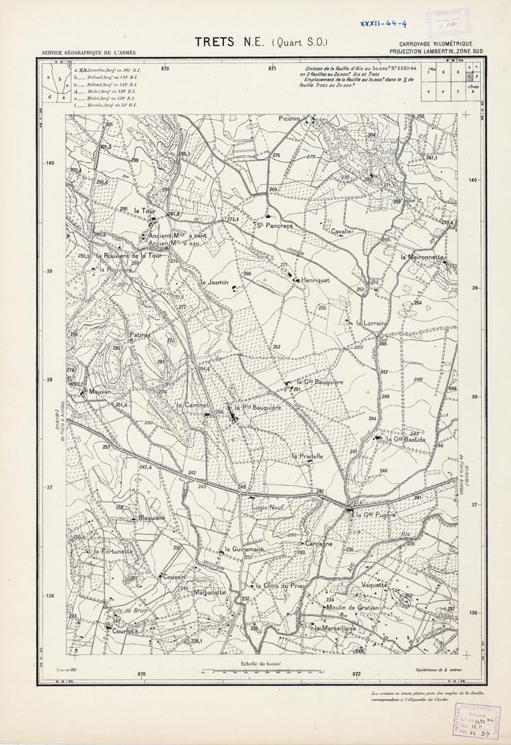 (N:21435) PLANS DIRECTEURS - TRETS N.E. 4c (B0017927) Carte e stampe antiche: riproduzione a colori su carta (formato A1)