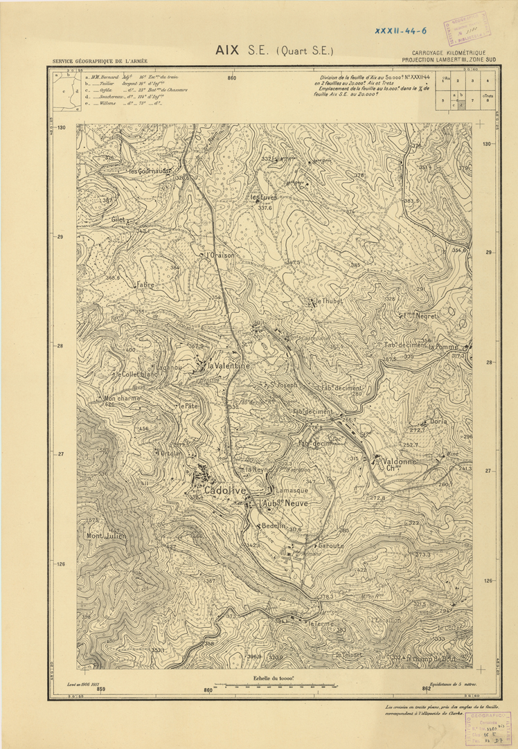 (N:21442) PLANS DIRECTEURS - AIX S.E. XXXII 44 N6d (B0017934) Carte e stampe antiche: riproduzione a colori su carta (formato A1)
