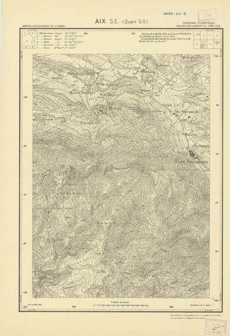(N:21443) PLANS DIRECTEURS - AIX S.E. XXXII 44 N6c (B0017935) Carte e stampe antiche: riproduzione a colori su carta (formato A1)