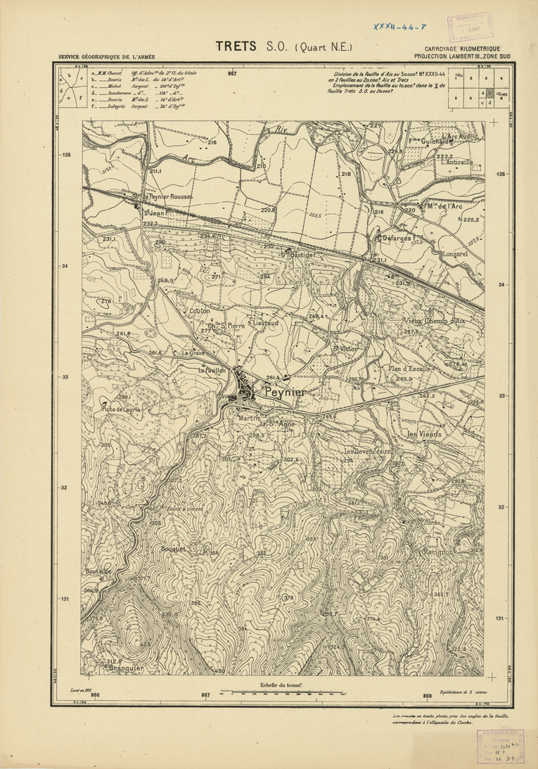 (N:21445) PLANS DIRECTEURS - TRETS S.O. 7b (B0017937) Carte e stampe antiche: riproduzione a colori su carta (formato A1)
