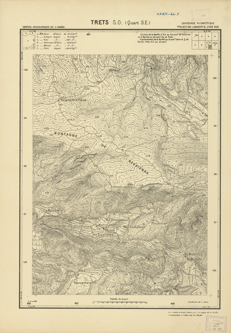 (N:21446) PLANS DIRECTEURS - TRETS S.O. 7d (B0017938) Carte e stampe antiche: riproduzione a colori su carta (formato A1)