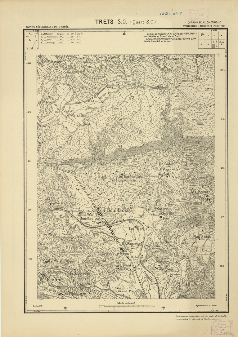 (N:21447) PLANS DIRECTEURS - TRETS S.O. 7c (B0017939) Carte e stampe antiche: riproduzione a colori su carta (formato A1)