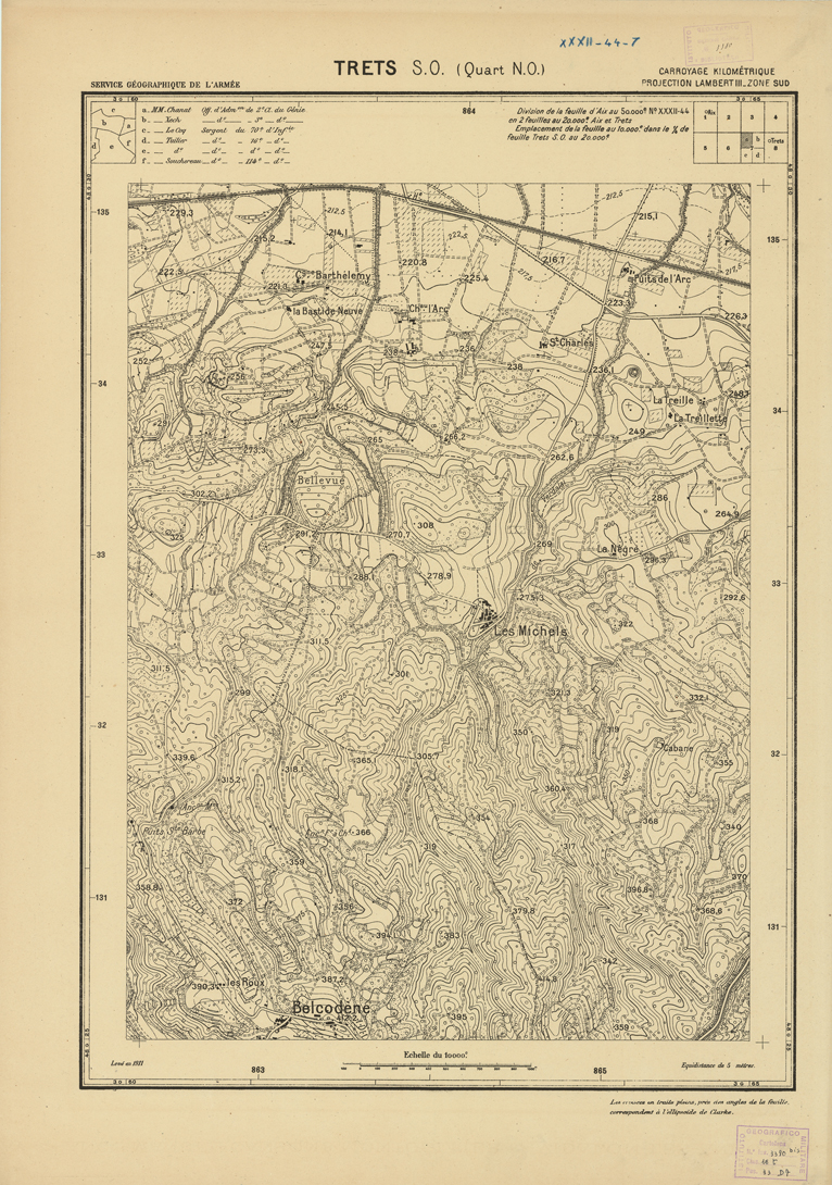 (N:21448) PLANS DIRECTEURS - TRETS S.O. 7a (B0017940) Carte e stampe antiche: riproduzione a colori su carta (formato A1)