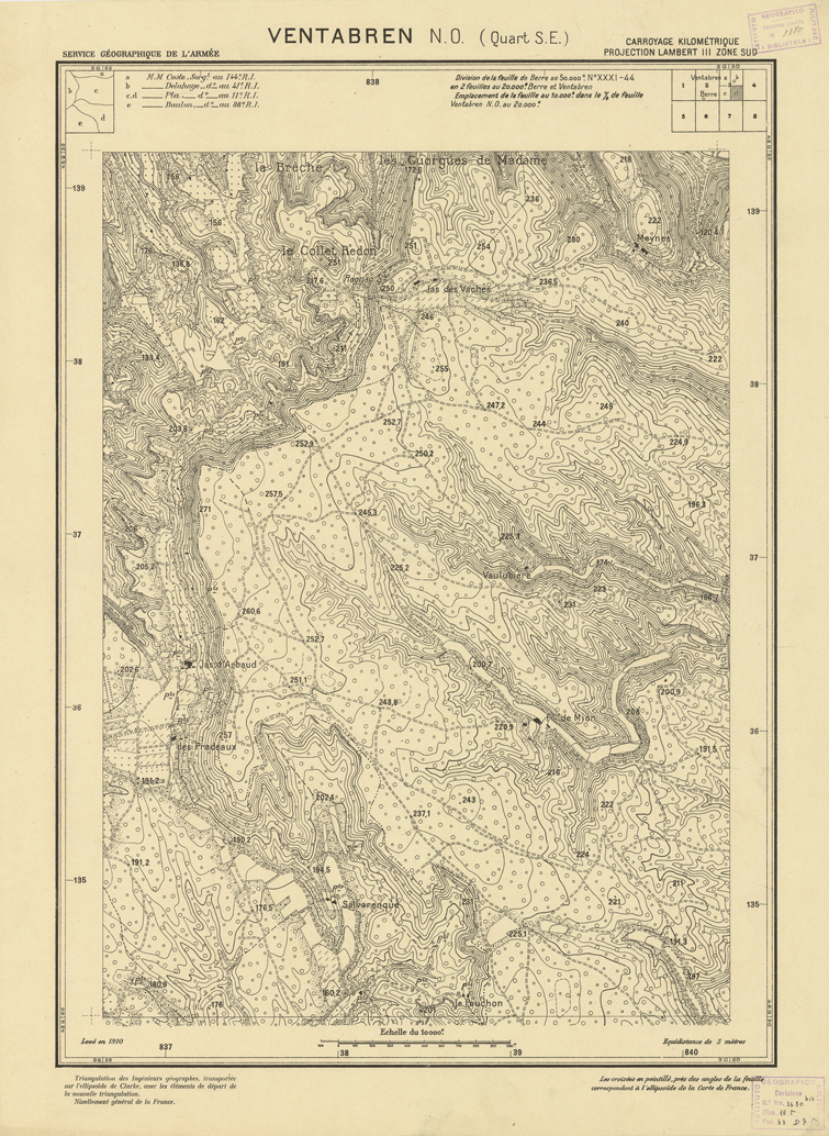 (N:21450) PLANS DIRECTEURS - VENTABREN N.O. 3d (B0017942) Carte e stampe antiche: riproduzione a colori su carta (formato A1)