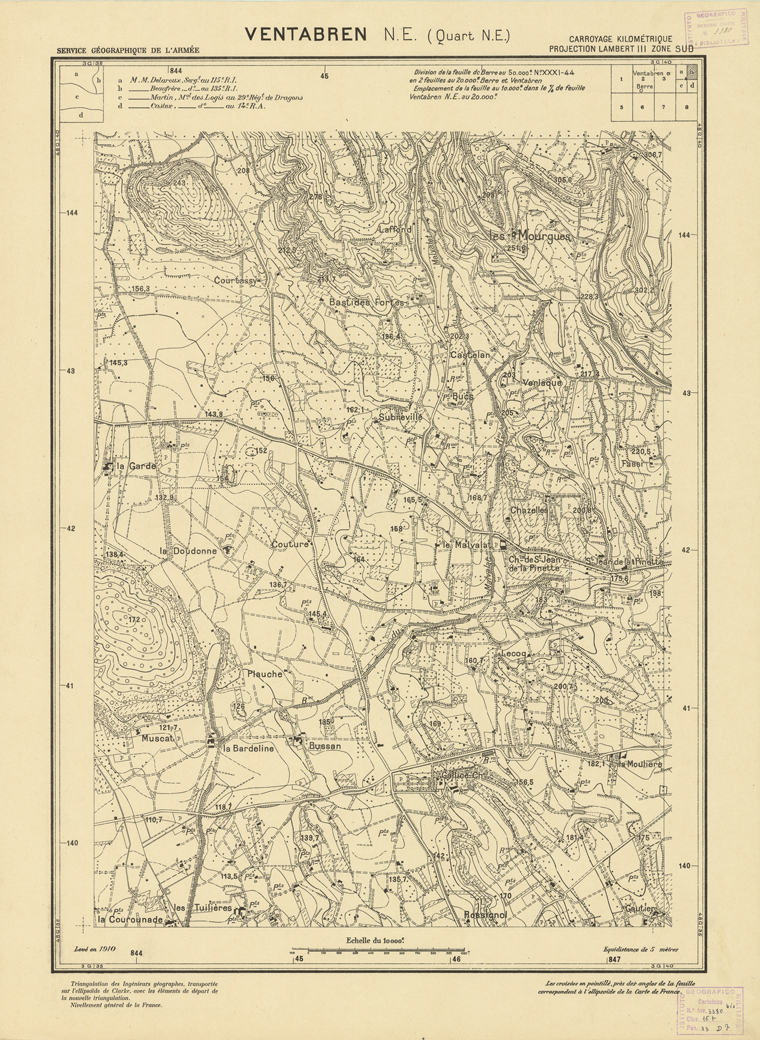 (N:21453) PLANS DIRECTEURS - VENTABREN N.E. 4b (B0017945) Carte e stampe antiche: riproduzione a colori su carta (formato A1)