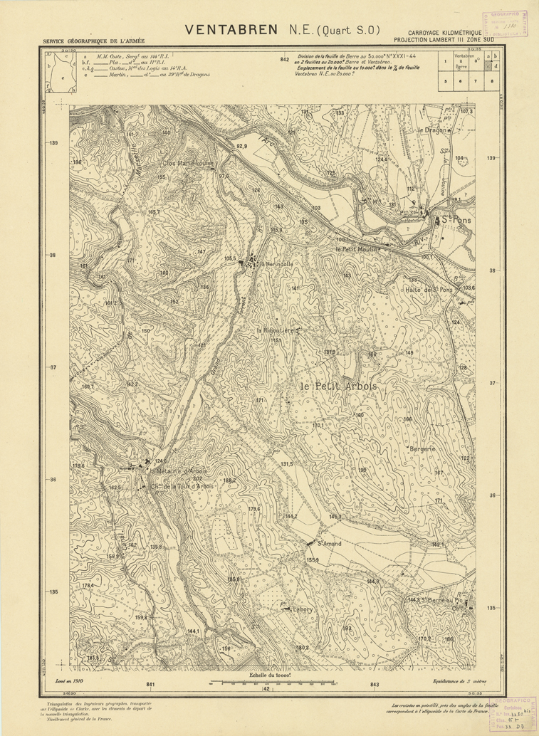 (N:21454) PLANS DIRECTEURS - VENTABREN N.E. 4c (B0017946) Carte e stampe antiche: riproduzione a colori su carta (formato A1)