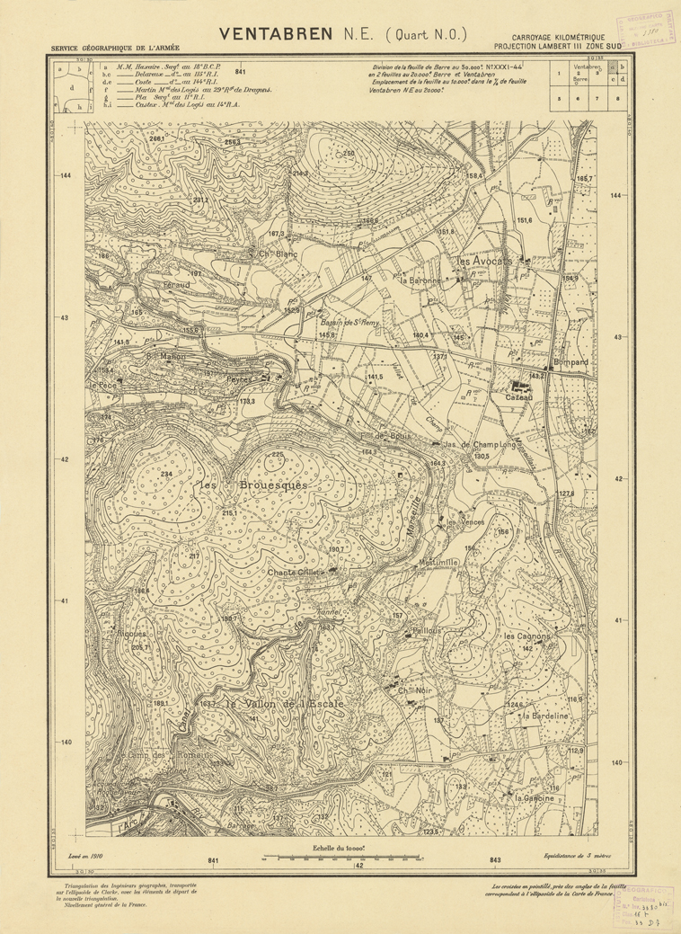 (N:21455) PLANS DIRECTEURS - VENTABREN N.E. 4a (B0017947) Carte e stampe antiche: riproduzione a colori su carta (formato A1)