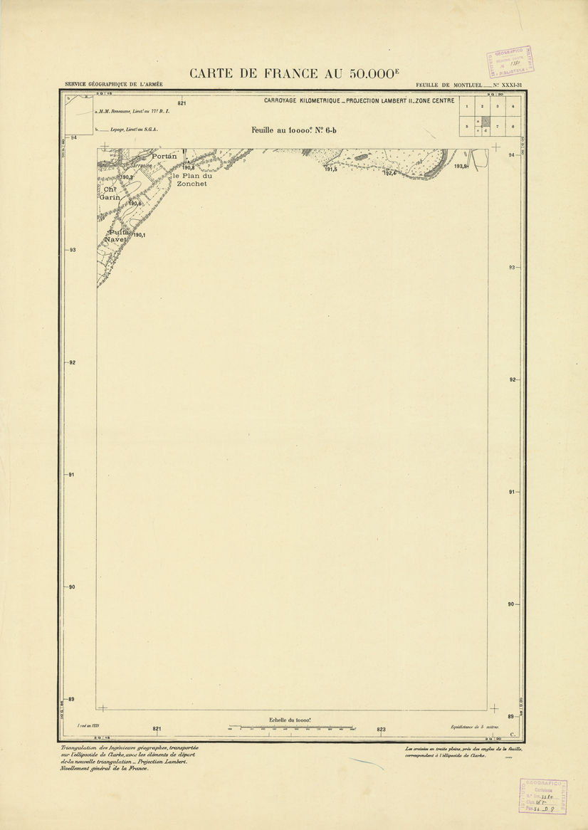 (N:21464) PLANS DIRECTEURS - FEUILLE DE MONTLUEL XXXI 31 N6b (B0017956) Carte e stampe antiche: riproduzione a colori su carta (formato A1)