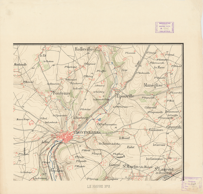 (N:21478) ENVIRONS DU HAVRE - LE HAVRE N2 (B0018064) Carte e stampe antiche: riproduzione a colori su carta (formato A1)