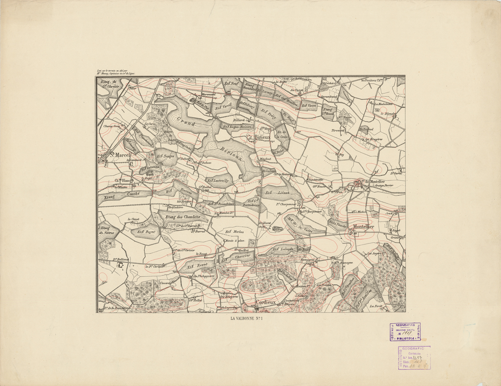 (N:21481) ENVIRONS DU CHAMP DE LA VALBONNE - LA VALBONNE N1 (B0018067) Carte e stampe antiche: riproduzione a colori su carta (formato A1)