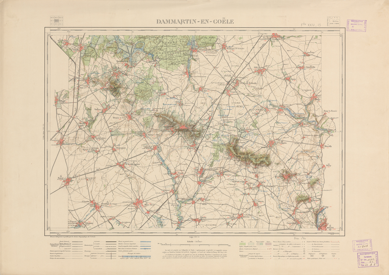 (N:21644) NOUVELLE CARTE DE FRANCE -  XXIV 13 -DAMMARTIN EN GOELE (B0018230) Carte e stampe antiche: riproduzione a colori su carta (formato A1)