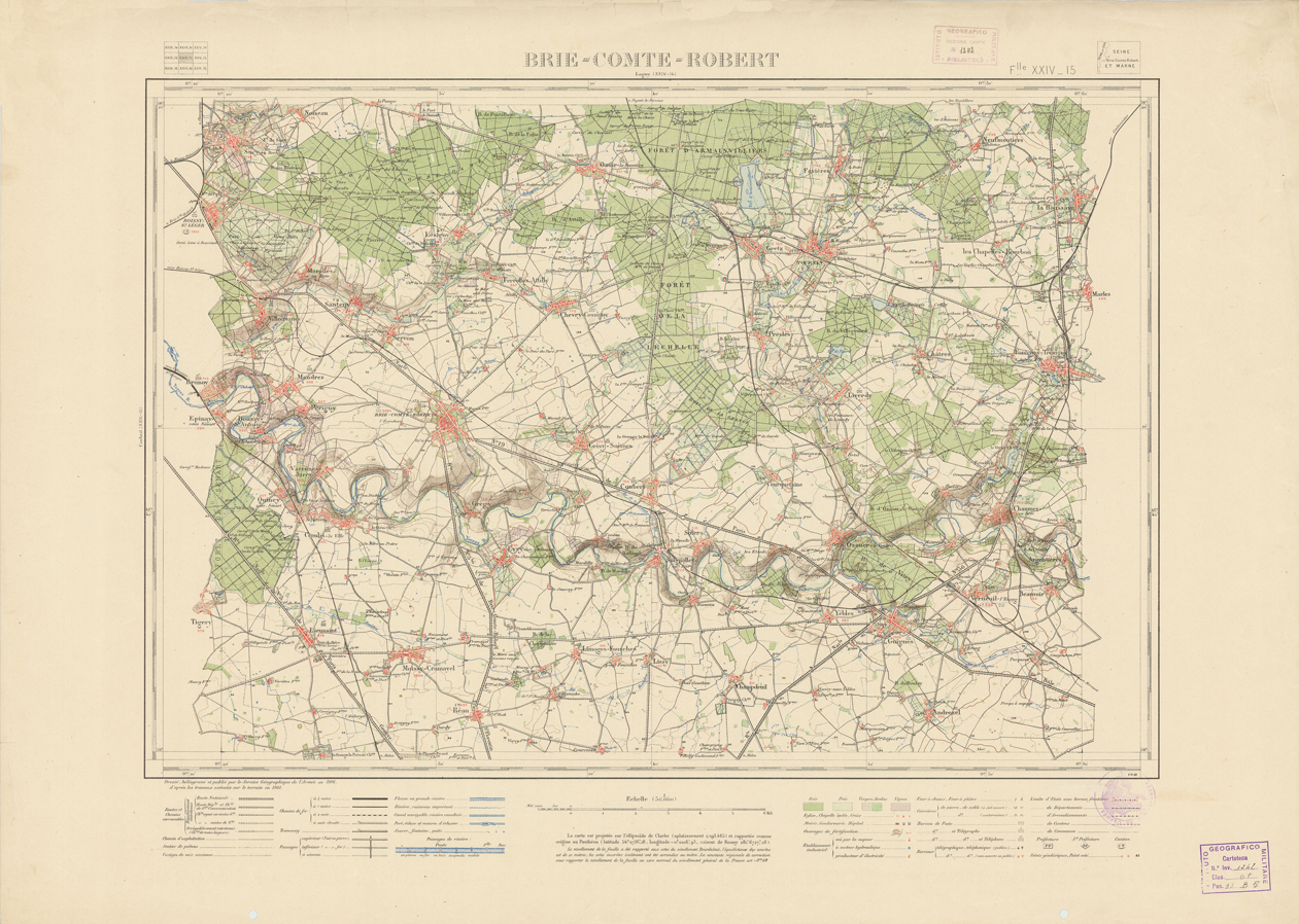 (N:21646) NOUVELLE CARTE DE FRANCE -  XXIV 15 - BRIE COMTE ROBERT (B0018232) Carte e stampe antiche: riproduzione a colori su carta (formato A1)