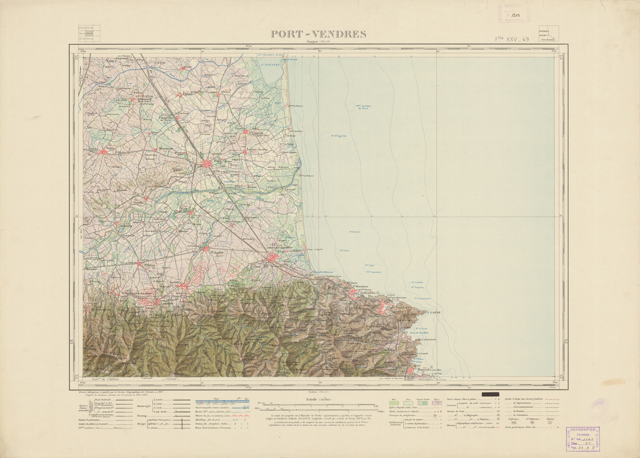 (N:21648) NOUVELLE CARTE DE FRANCE - XXV 49 - PORT VENDRES (B0018234) Carte e stampe antiche: riproduzione a colori su carta (formato A1)