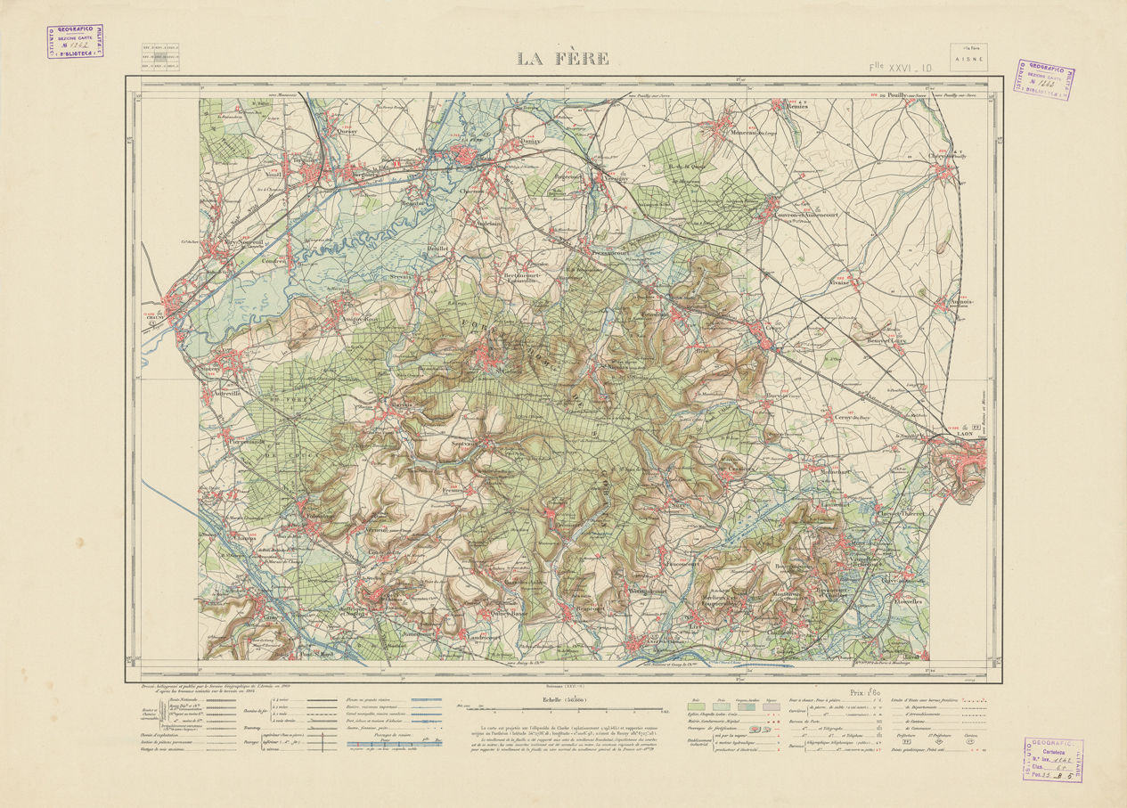 (N:21650) NOUVELLE CARTE DE FRANCE - XXVI 10 - LA FERE (B0018236) Carte e stampe antiche: riproduzione a colori su carta (formato A1)