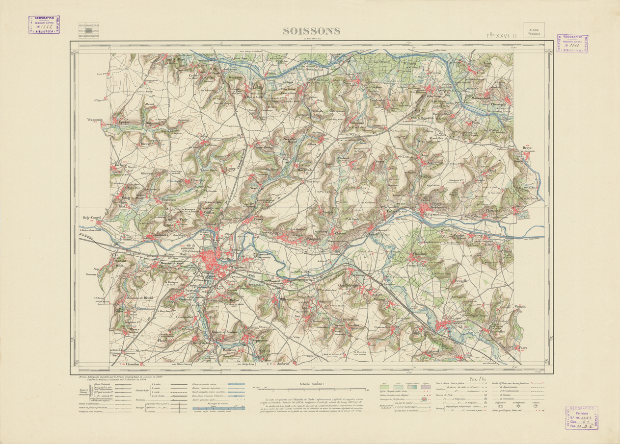 (N:21651) NOUVELLE CARTE DE FRANCE - XXVI 11 -  SOISSONS (B0018237) Carte e stampe antiche: riproduzione a colori su carta (formato A1)