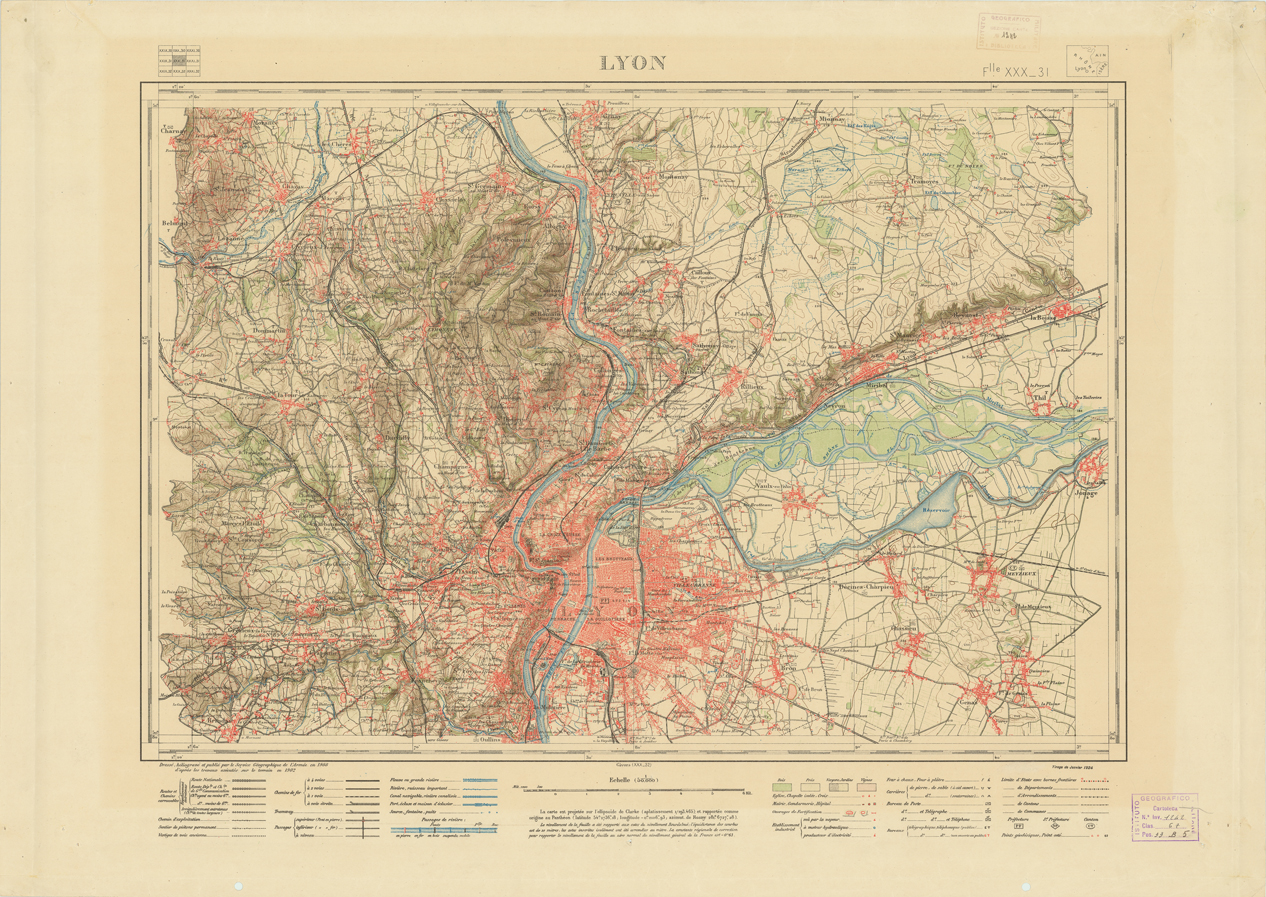 (N:21652) NOUVELLE CARTE DE FRANCE - XXX 31 - LYON (B0018238) Carte e stampe antiche: riproduzione a colori su carta (formato A1)