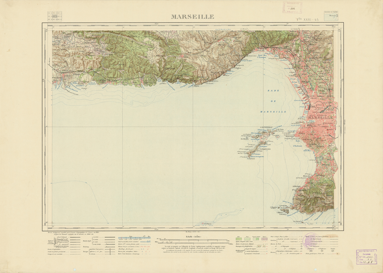 (N:21654) NOUVELLE CARTE DE FRANCE - XXXI 45 - MARSEILLE (B0018240) Carte e stampe antiche: riproduzione a colori su carta (formato A1)