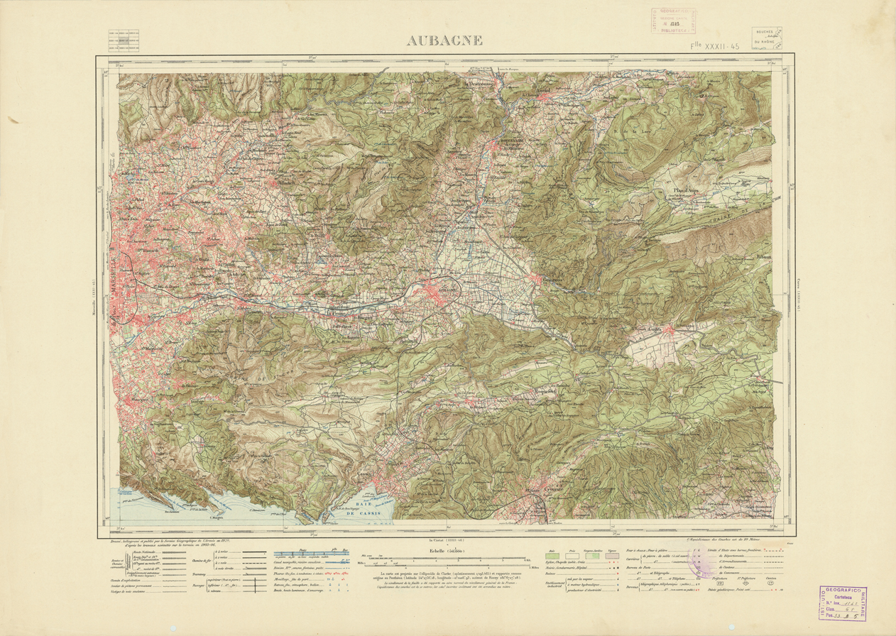 (N:21655) NOUVELLE CARTE DE FRANCE - XXXII 45 - AUBAGNE (B0018241) Carte e stampe antiche: riproduzione a colori su carta (formato A1)