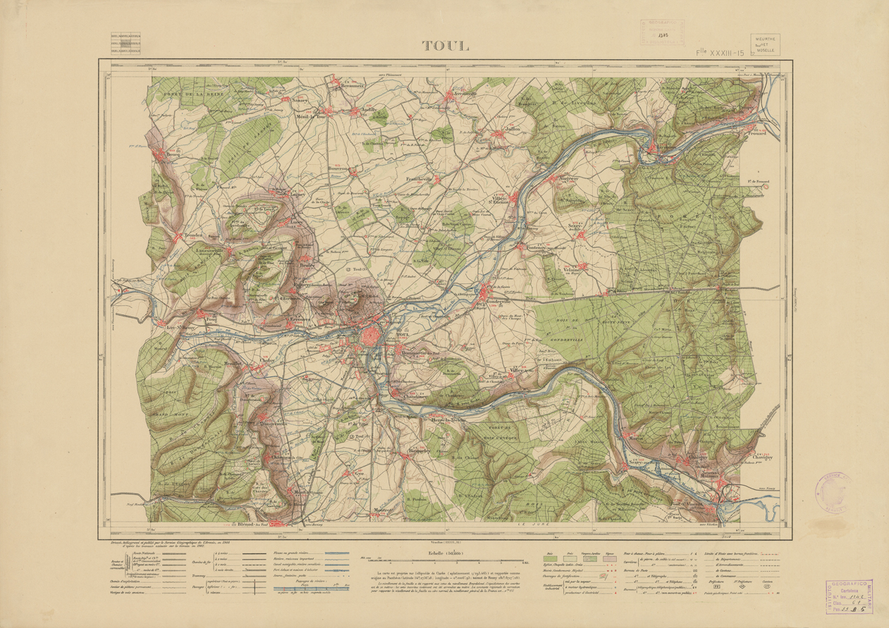 (N:21660) NOUVELLE CARTE DE FRANCE - XXXIII 15 - TOUL (B0018246) Carte e stampe antiche: riproduzione a colori su carta (formato A1)