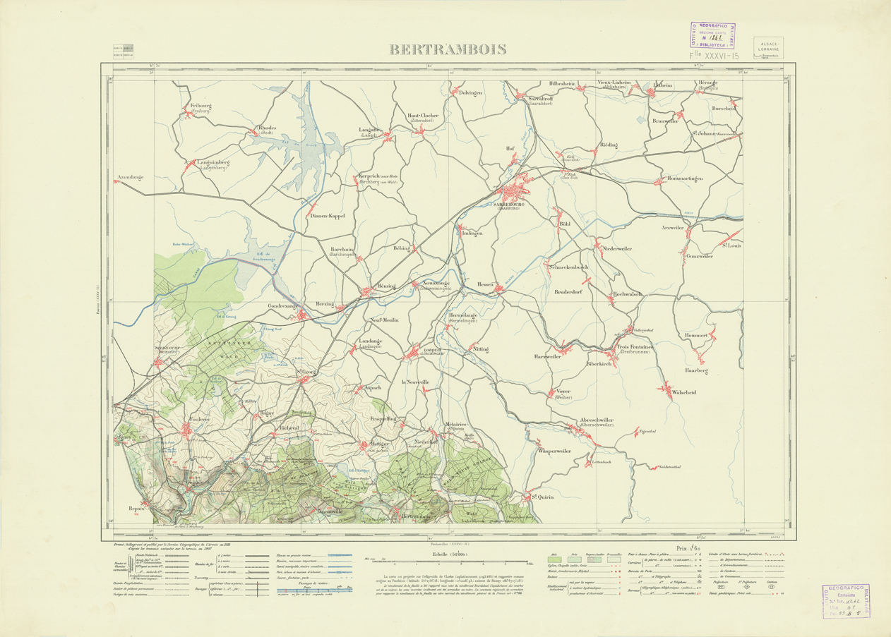 (N:21678) NOUVELLE CARTE DE FRANCE -  XXXVI 15 - BERTRAMBOIS (B0018264) Carte e stampe antiche: riproduzione a colori su carta (formato A1)