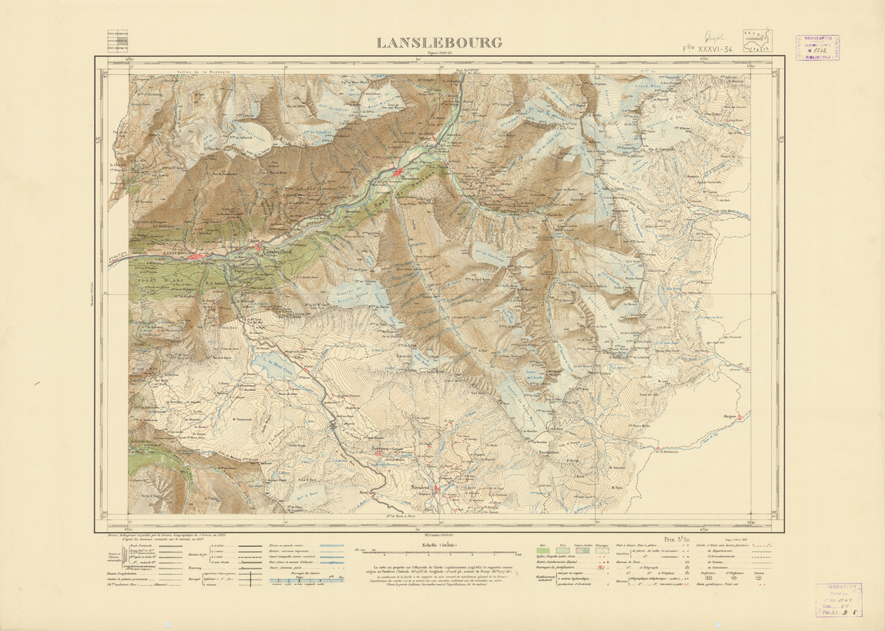 (N:21688) NOUVELLE CARTE DE FRANCE - XXXVI 34 - LANSLEBOURG (B0018274) Carte e stampe antiche: riproduzione a colori su carta (formato A1)