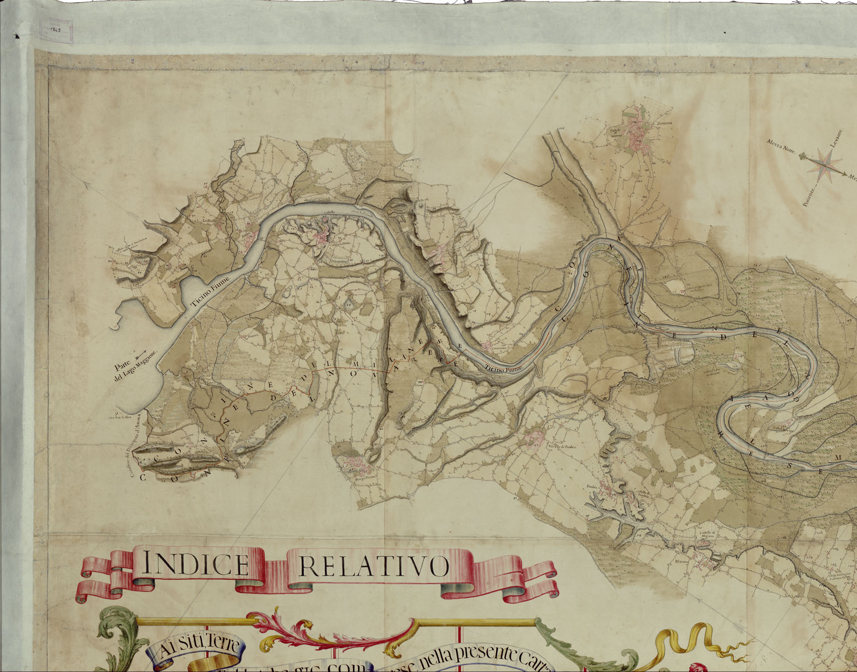 (N:24067) CARTA TOPOGRAFICA IN MISURA CHE COMPRENDE IL CORSO DEL TICINO DAL LAGO MAGGIORE SINO AL FIUME PO'
Unitamente le Campagne Citt e Luoghi vicini ad esso Fiume, tanto a dirritta, che a sinistra del medesimo. (B0019589, B0019590, B0019592, B0019593, B0019594, B0019595, B0019600, B0019598, B0019591, B0019597, B0019596, B0019599) Carte e stampe antiche: riproduzione a colori su carta (formato A1)