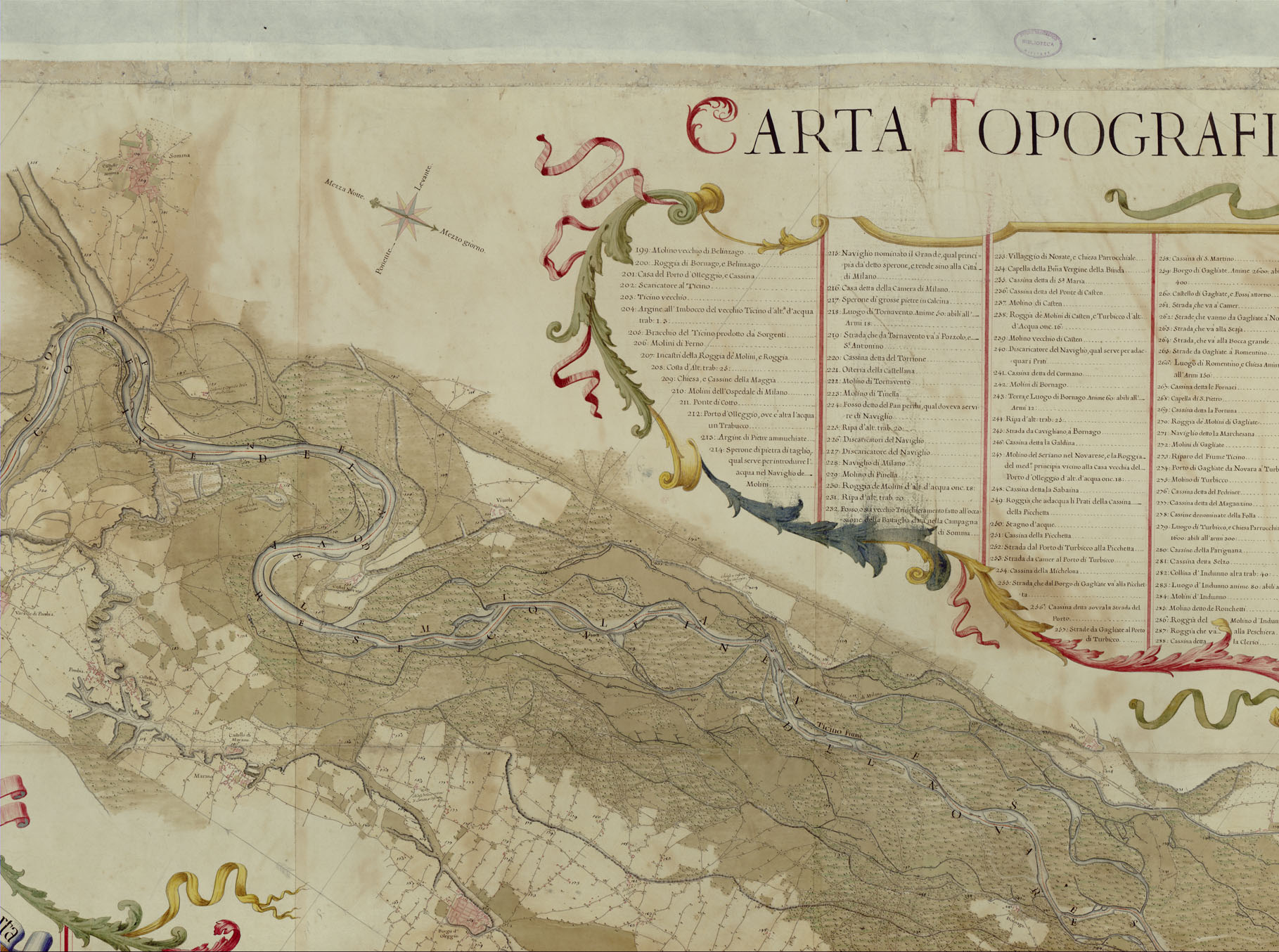 (N:24067) CARTA TOPOGRAFICA IN MISURA CHE COMPRENDE IL CORSO DEL TICINO DAL LAGO MAGGIORE SINO AL FIUME PO'
Unitamente le Campagne Citt e Luoghi vicini ad esso Fiume, tanto a dirritta, che a sinistra del medesimo. (B0019589, B0019590, B0019592, B0019593, B0019594, B0019595, B0019600, B0019598, B0019591, B0019597, B0019596, B0019599) Carte e stampe antiche: riproduzione a colori su carta (formato A1)