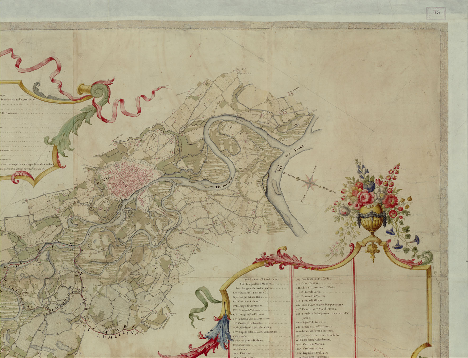 (N:24067) CARTA TOPOGRAFICA IN MISURA CHE COMPRENDE IL CORSO DEL TICINO DAL LAGO MAGGIORE SINO AL FIUME PO'
Unitamente le Campagne Citt e Luoghi vicini ad esso Fiume, tanto a dirritta, che a sinistra del medesimo. (B0019589, B0019590, B0019592, B0019593, B0019594, B0019595, B0019600, B0019598, B0019591, B0019597, B0019596, B0019599) Carte e stampe antiche: riproduzione a colori su carta (formato A1)
