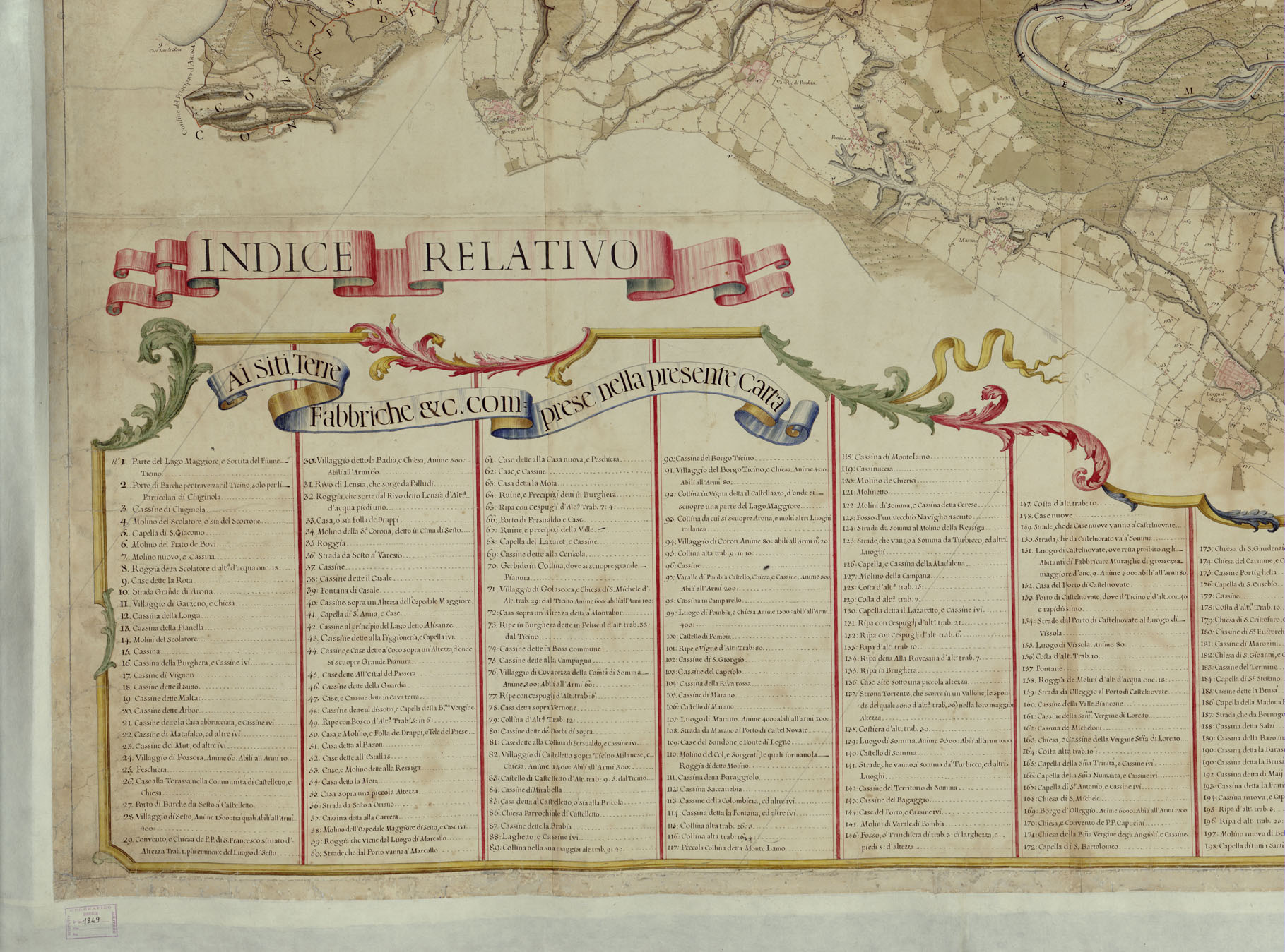 (N:24067) CARTA TOPOGRAFICA IN MISURA CHE COMPRENDE IL CORSO DEL TICINO DAL LAGO MAGGIORE SINO AL FIUME PO'
Unitamente le Campagne Citt e Luoghi vicini ad esso Fiume, tanto a dirritta, che a sinistra del medesimo. (B0019589, B0019590, B0019592, B0019593, B0019594, B0019595, B0019600, B0019598, B0019591, B0019597, B0019596, B0019599) Carte e stampe antiche: riproduzione a colori su carta (formato A1)