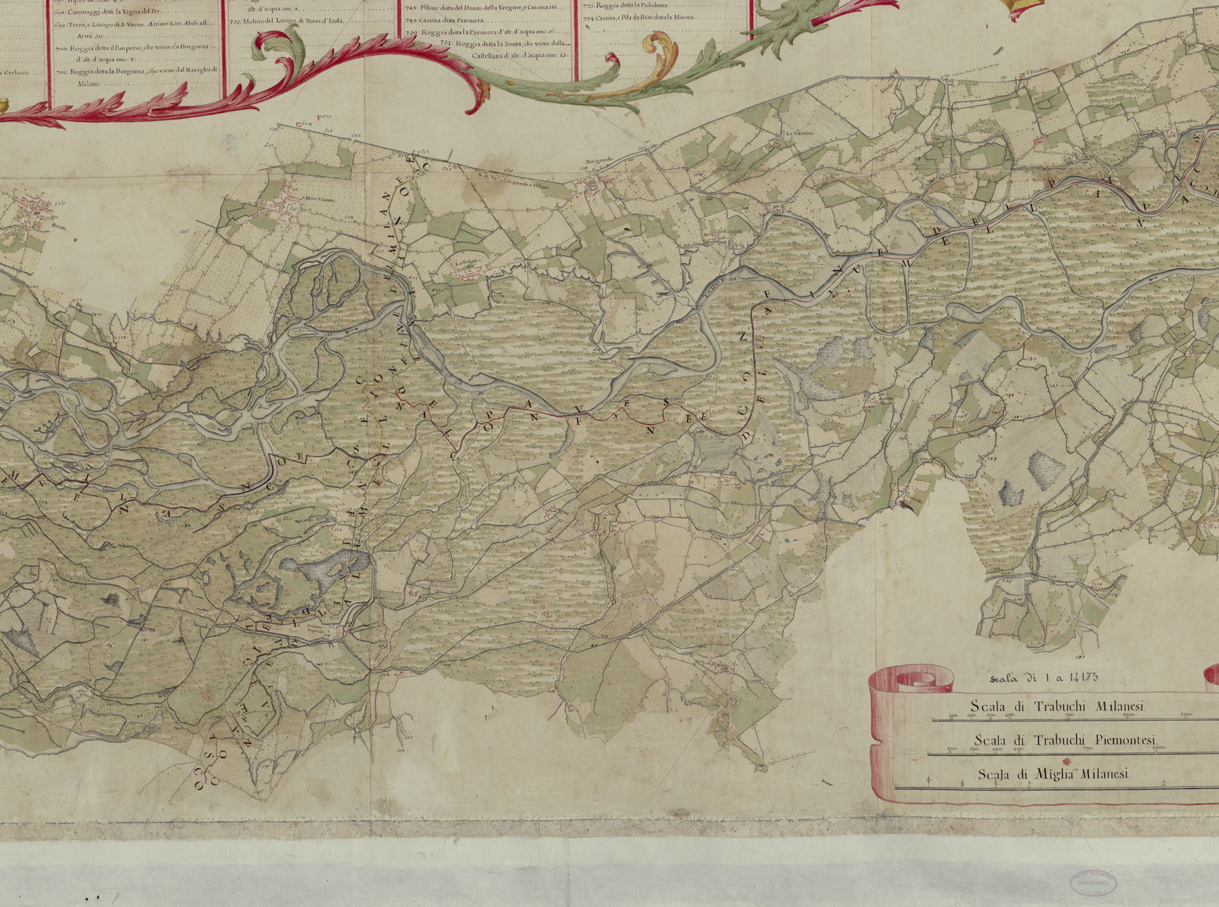(N:24067) CARTA TOPOGRAFICA IN MISURA CHE COMPRENDE IL CORSO DEL TICINO DAL LAGO MAGGIORE SINO AL FIUME PO'
Unitamente le Campagne Citt e Luoghi vicini ad esso Fiume, tanto a dirritta, che a sinistra del medesimo. (B0019589, B0019590, B0019592, B0019593, B0019594, B0019595, B0019600, B0019598, B0019591, B0019597, B0019596, B0019599) Carte e stampe antiche: riproduzione a colori su carta (formato A1)