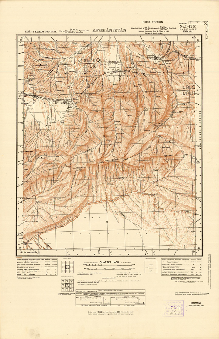 (N:35247) AFGHANISTAN AND N. W FRONTIER PROVINCE U.S.S.R., BALUCHISTAN E IRAN - FOGLIO 23 (B0019724) Carte e stampe antiche: riproduzione a colori su carta (formato A1)