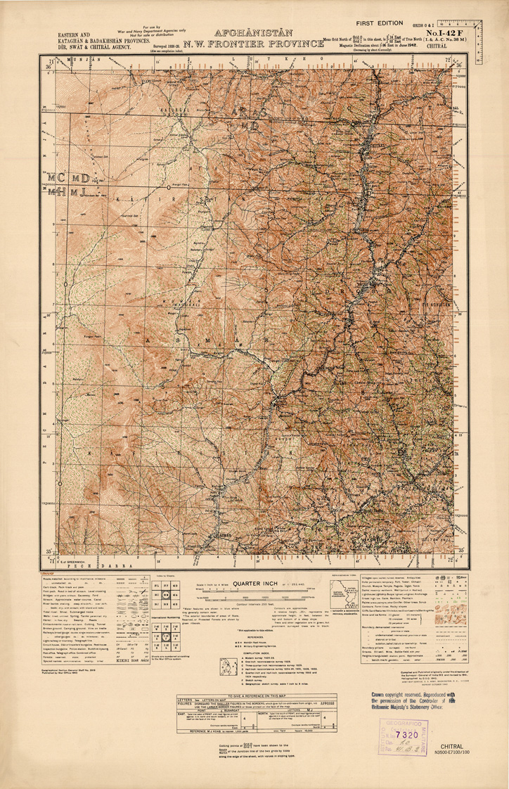 (N:35262) AFGHANISTAN AND N. W FRONTIER PROVINCE U.S.S.R., BALUCHISTAN E IRAN - FOGLIO 38 (B0019739) Carte e stampe antiche: riproduzione a colori su carta (formato A1)