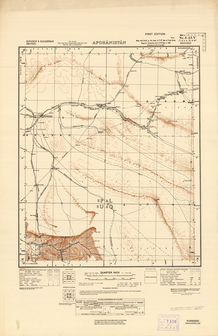 (N:35273) AFGHANISTAN AND N. W FRONTIER PROVINCE U.S.S.R., BALUCHISTAN E IRAN - FOGLIO 49 (B0019750) Carte e stampe antiche: riproduzione a colori su carta (formato A1)