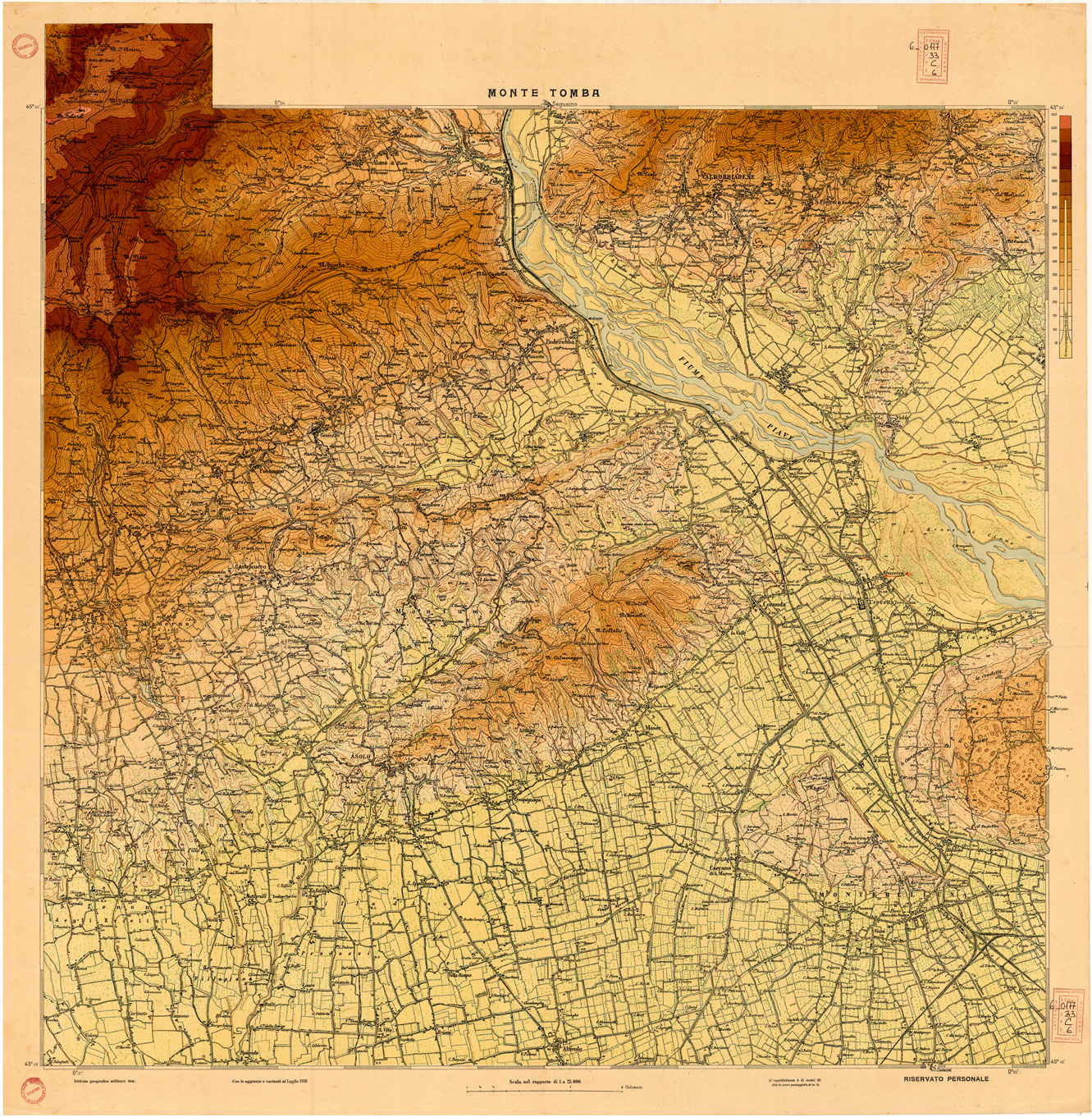 (N:35425) MONTE TOMBA (B0019758) Carte e stampe antiche: riproduzione a colori su carta (formato A1)