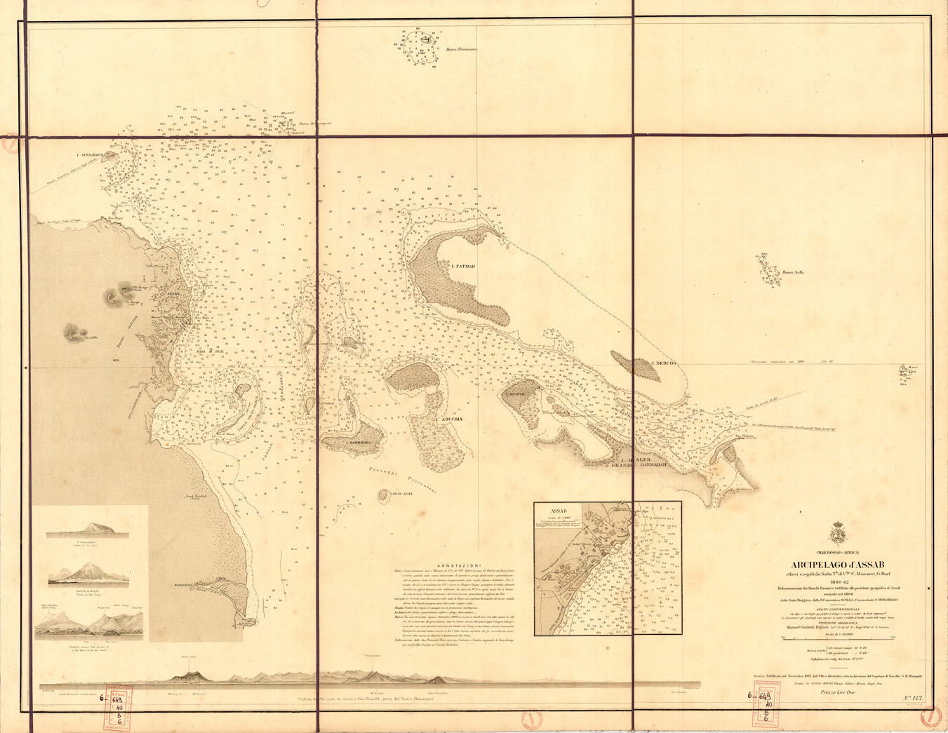 (N:35438) ARCIPELAGO D'ASSAB (B0019771) Carte e stampe antiche: riproduzione a colori su carta (formato A1)