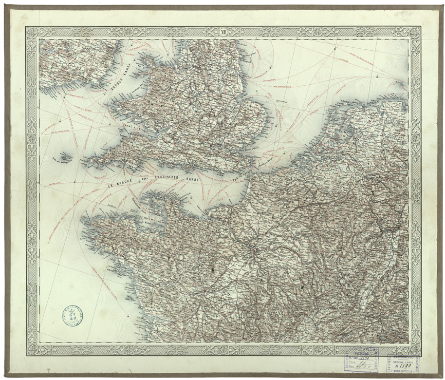 (N:34226) GENERAL KARTE VON EUROPA - FOGLIO XII (B0020189) Carte e stampe antiche: riproduzione a colori su carta (formato A1)