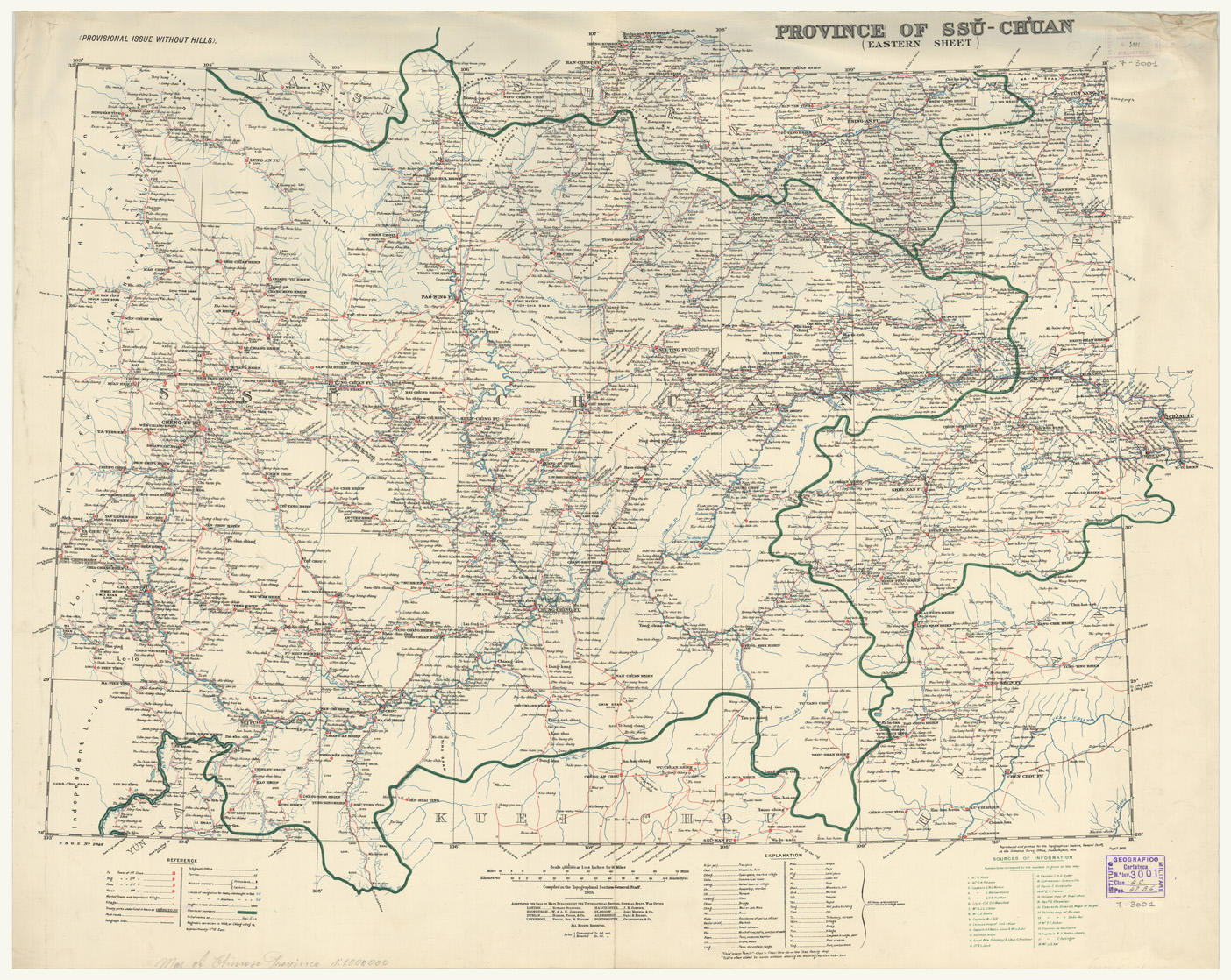 (N:34344) CINA - MAP OF CHINESE PROVINCE - SSU-CH'UAN (B0020274) Carte e stampe antiche: riproduzione a colori su carta (formato A1)