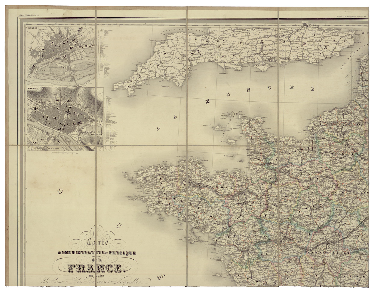 (N:34420) CARTE ADMINISTRATIVE ET PHYSIQUE DE LA FRANCE - FOGLIO 1 (B0020316) Carte e stampe antiche: riproduzione a colori su carta (formato A1)