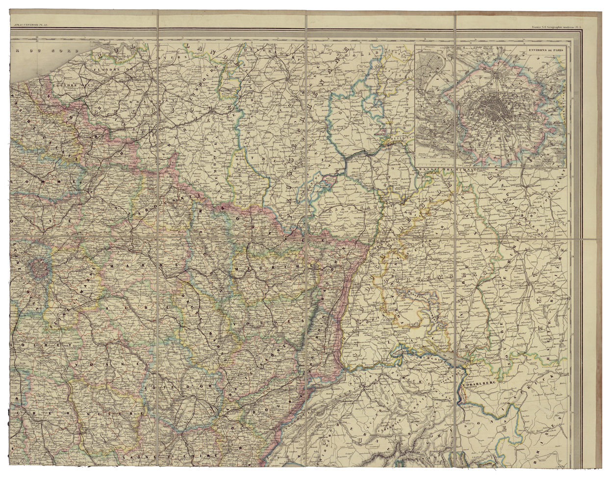 (N:34421) CARTE ADMINISTRATIVE ET PHYSIQUE DE LA FRANCE - FOGLIO 2 (B0020317) Carte e stampe antiche: riproduzione a colori su carta (formato A1)
