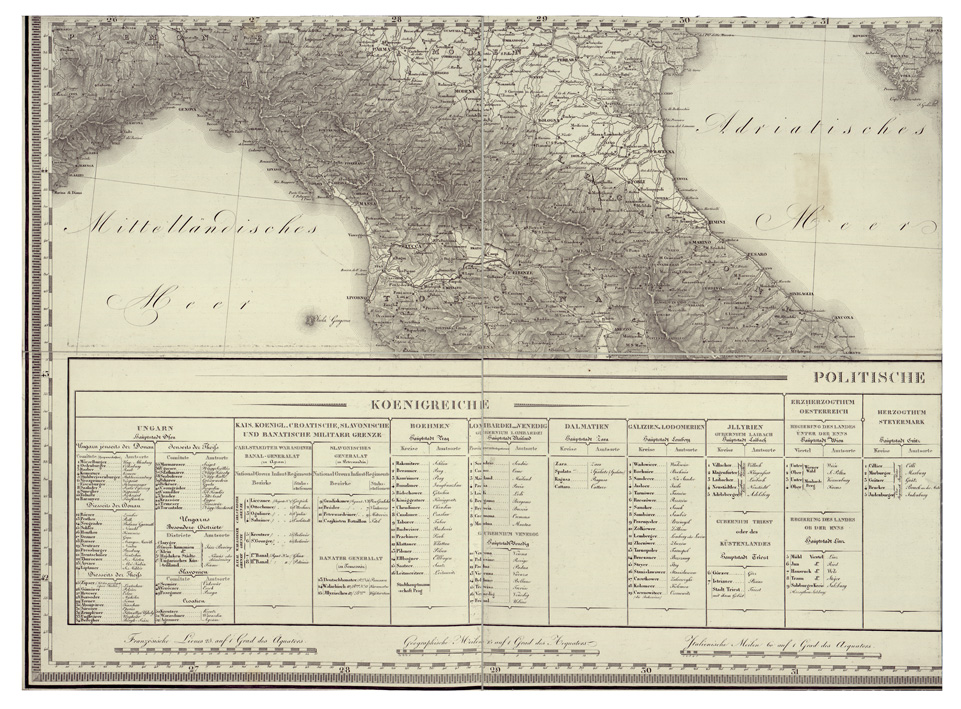 (N:34446) OESTERREICHISCHE KAISERTHUM MIT BETRACHTLICHEN ETC... - FOGLIO III FLORENZ (B0020327) Carte e stampe antiche: riproduzione a colori su carta (formato A1)