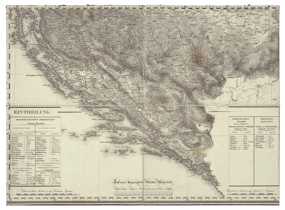 (N:34453) OESTERREICHISCHE KAISERTHUM MIT BETRACHTLICHEN ETC... - FOGLIO VI ZARA (B0020330) Carte e stampe antiche: riproduzione a colori su carta (formato A1)