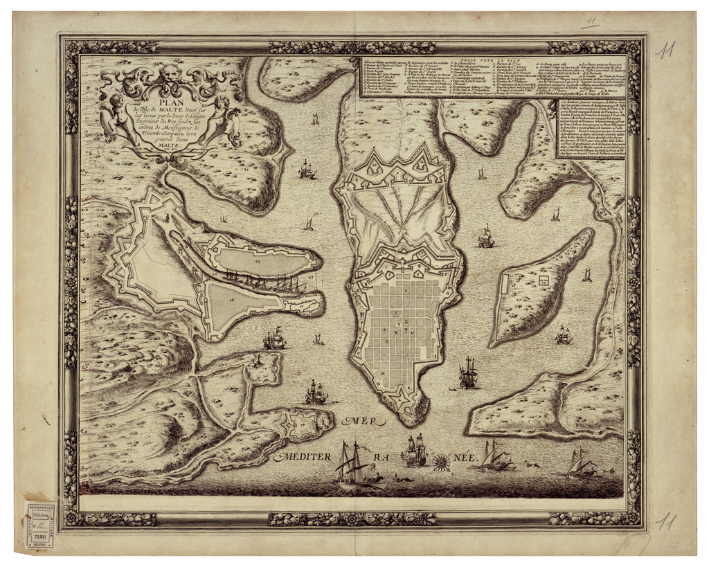 (N:34537) PLAN DE L'ISLE DE MALTHE (B0020368) Carte e stampe antiche: riproduzione a colori su carta (formato A1)